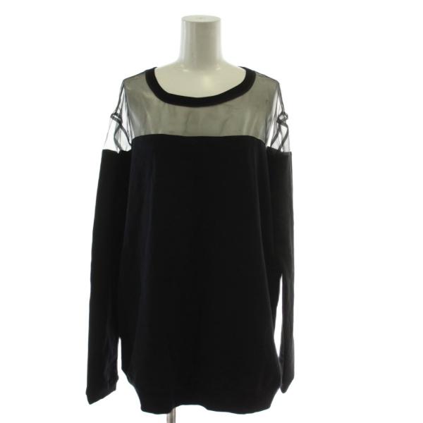 未使用品 マックス&amp;コー MAX&amp;CO. カットソー XL 黒 ブラック 長袖 ラウンドネック シー...