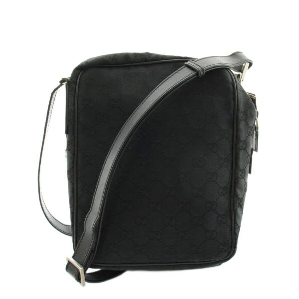 グッチ GUCCI GGキャンバス ショルダーバッグ レザー 黒 ブラック 018 1612 /AN...