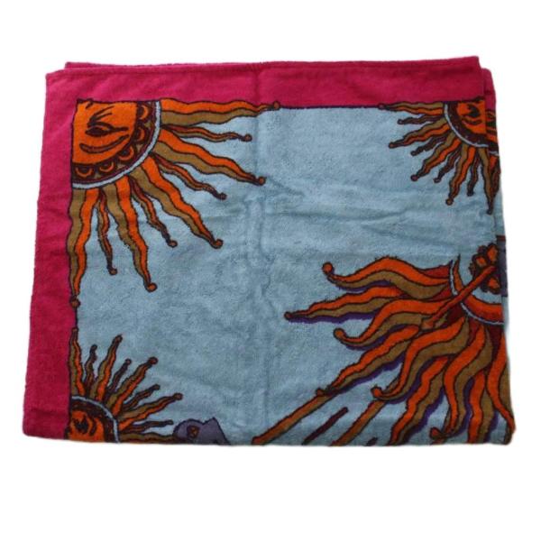 未使用品 エルメス HERMES 太陽 ビーチタオル 大判 水色 ピンク /KH ■OH メンズ レ...