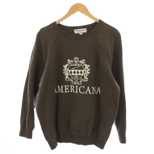 アメリカーナ AMERICANA スウェット トレーナー プルオーバー 長袖 クルーネック プリント...