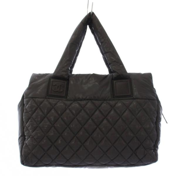 シャネル CHANEL コココクーン キルティング ボストンバッグ ココマーク グレー /KH ■O...