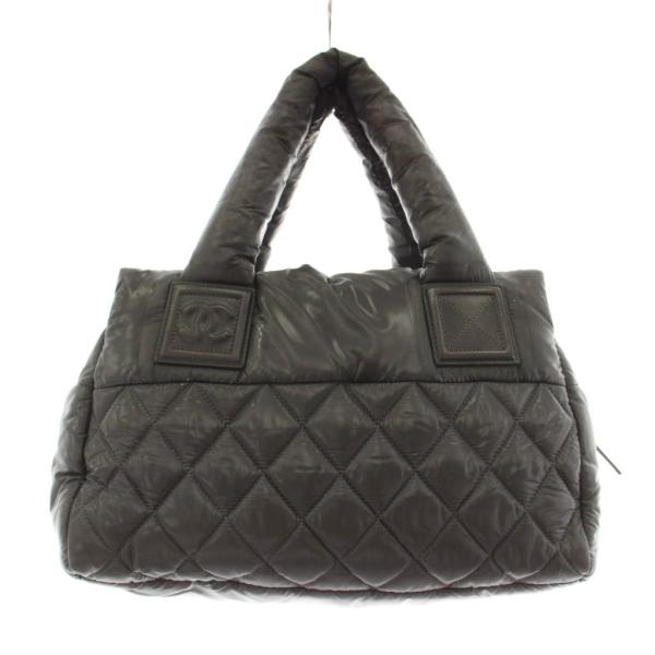 シャネル CHANEL コココクーン ハンドバッグ ミニボストンバッグ キルティング ナイロン グレ...