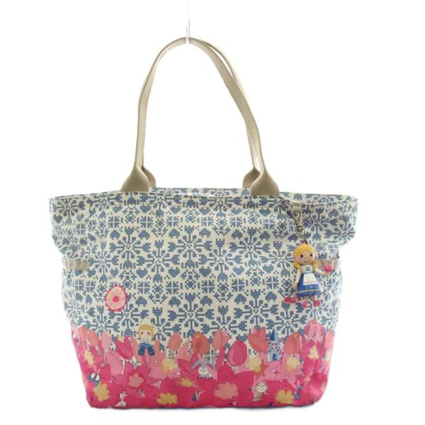 レスポートサック LesportSAC トートバッグ ショルダーバッグ 花柄 ナイロン ピンク 青 ...