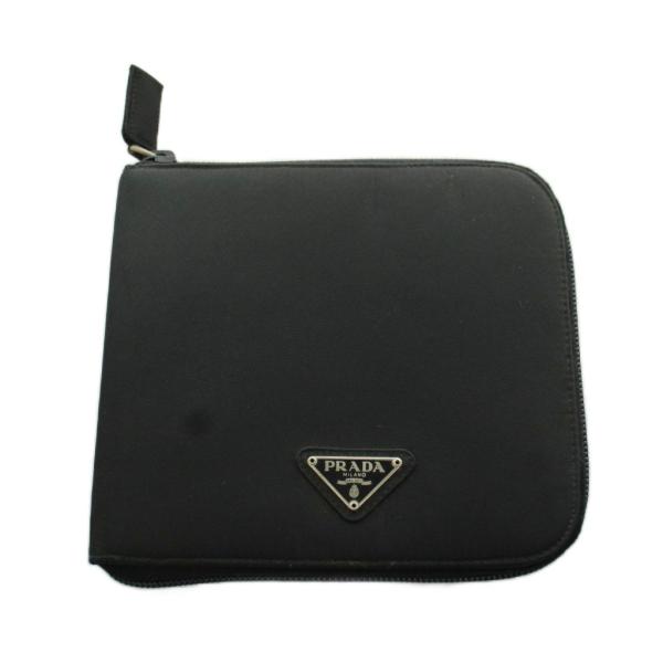 プラダ PRADA 三角プレート トライアングルロゴ CDケース 黒 ブラック /AN39 ■OH ...