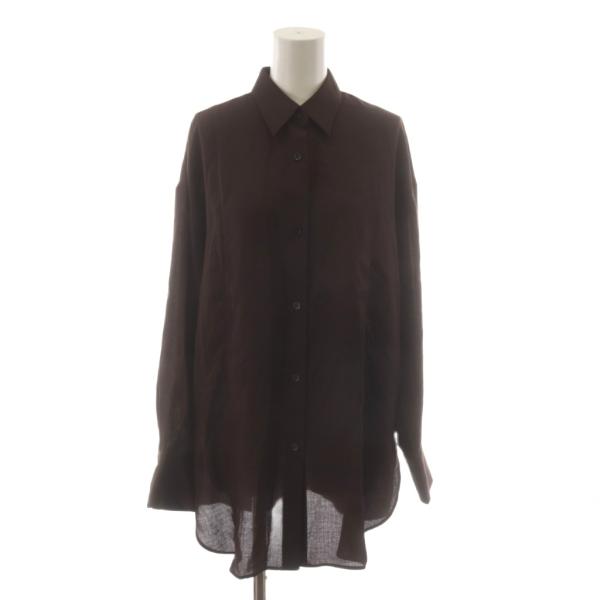 アイシービー iCB 25AW シアービエラデザインシャツ カジュアルシャツ ブラウス 4 茶 ブラ...