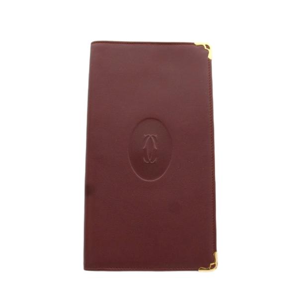 カルティエ Cartier マストライン 長財布 二つ折り レザー ボルドー /AN72 ■OH レ...