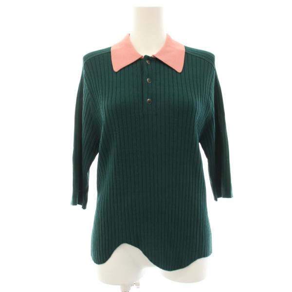トーガ TOGA ARCHIVES TOO Wave knit polo shirt ポロシャツ リ...
