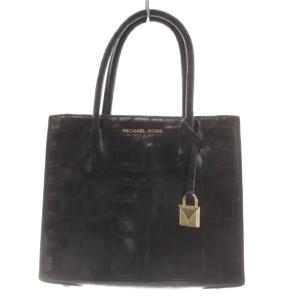 マイケルコース MICHAEL KORS ハンドバッグ クロコ型押し レザー 黒 ブラック /AN14 レディース