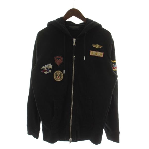ディーゼルブラックゴールド DIESEL BLACK GOLD ジップアップパーカー 上着 M 黒 ...