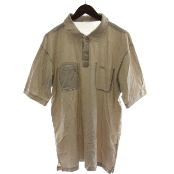 パパス Papas Tシャツ カットソー L ベージュ 半袖 襟付き /GG メンズ