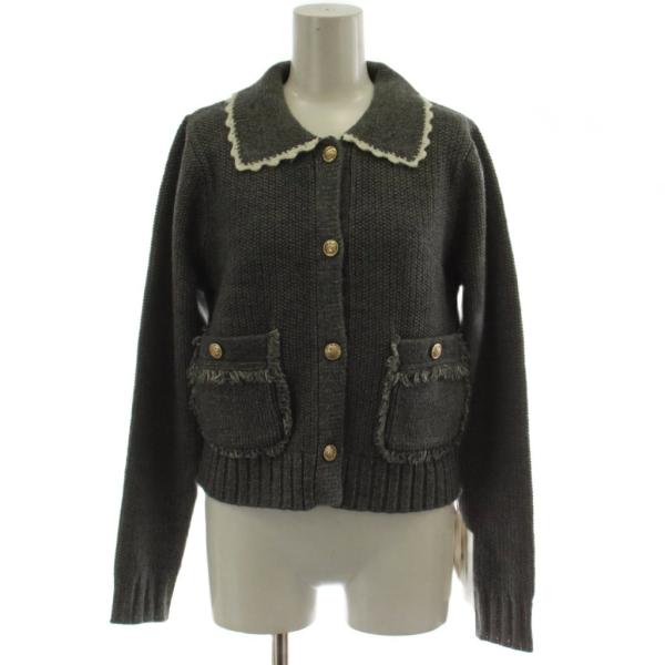 未使用品 ファーファー furfur 25AW ツイーディニットジャケット カーディガン F グレー...