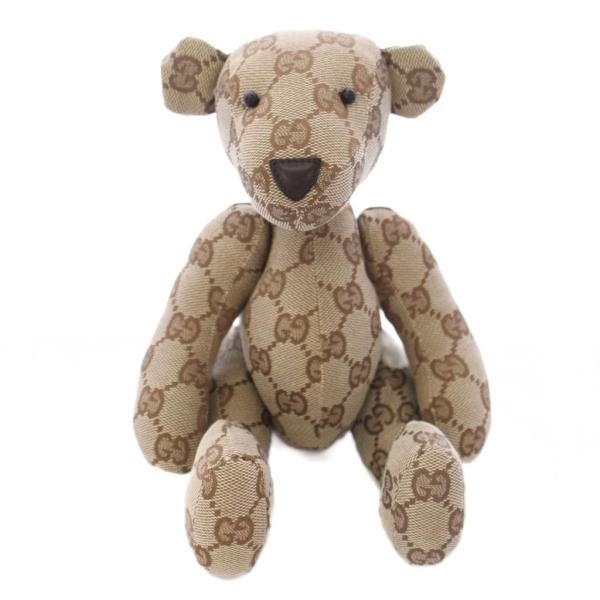 グッチ GUCCI テディベア ぬいぐるみ GG柄 キャンバス ベージュ /TK ■OH メンズ レ...