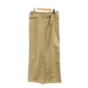 モンクレール MONCLER ワークパンツ 40 ベージュ 無地 ベルト付き ワイドレッグ /JP レディース