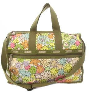 レスポートサック LesportSAC ボストンバッグ ショルダーバッグ 花柄 カーキ マルチカラー /TK レディース