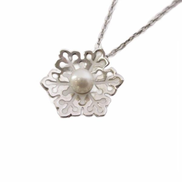 ミキモト MIKIMOTO ネックレス ペンダント 雪の結晶 パール SV925 シルバー /BM ...