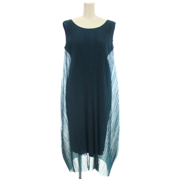 プリーツプリーズ PLEATS PLEASE イッセイミヤケ ノースリーブ プリーツ ワンピース ひ...