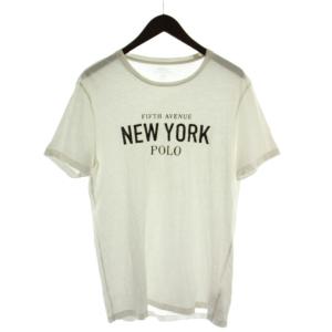 ポロ ラルフローレン POLO RALPH LAUREN Tシャツ M 白 プリント 半袖 ラウンドネック /GG メンズ