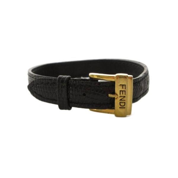 フェンディ FENDI ベルトブレスレット 腕時計替えベルト レザー 10m/m 黒 ブラック ゴー...
