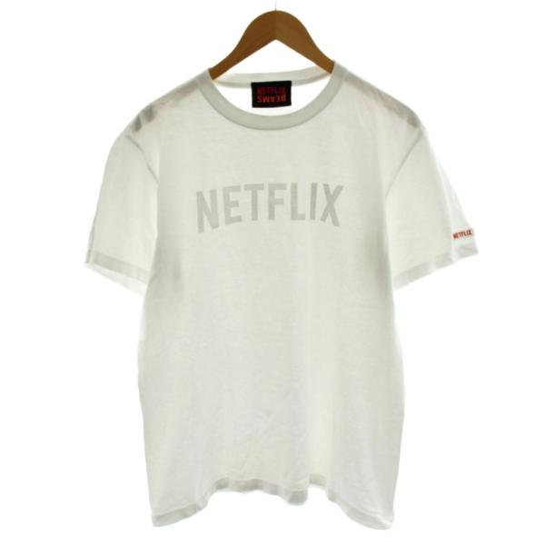 ビームス BEAMS NETFLIX  Tシャツ カットソー 半袖 ロゴ L 白 ホワイト /AN3...