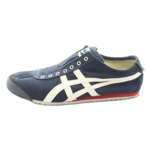 オニツカタイガー MEXICO 66 SLIP-ON スリッポン スニーカー ローカット キャンバス US10 28cm 紺 ネイビー TH3K0N