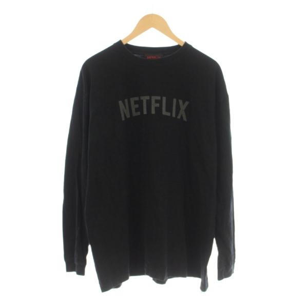 ビームス BEAMS NETFLIX Tシャツ XXL 黒 ブラック ロゴプリント 長袖 /LP42...