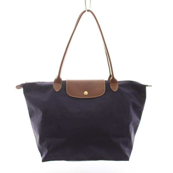 ロンシャン LONGCHAMP ル・プリアージュ トートバッグ レザー ナイロン 紫 パープル 茶 ...