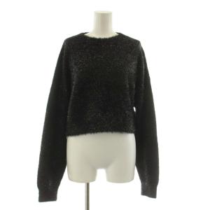 未使用品 ネイヴ Nave 24AW ラメニット プルオーバー セーター 長袖 シャギーニット 1 黒 ブラック KRNVCW0452