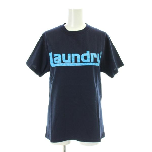 未使用品 ランドリー Laundry Tシャツ S 紺 ネイビー ロゴ 半袖 /AP25 レディース