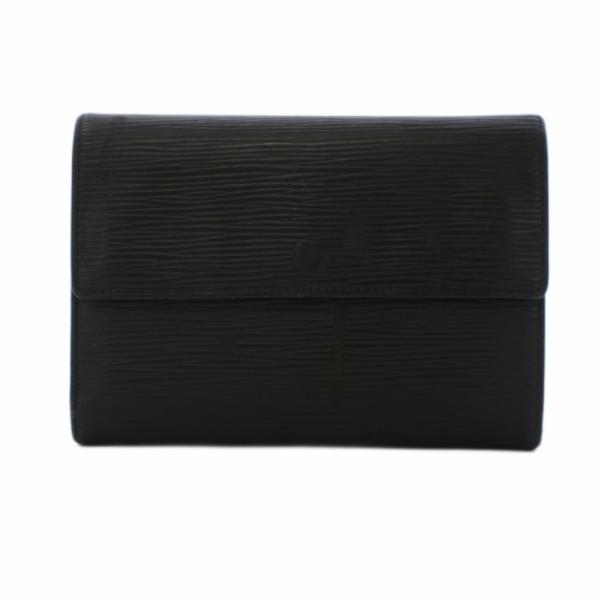 ルイヴィトン LOUIS VUITTON エピ ポルトトレゾールエテュイパピエ 財布 三つ折り 黒 ...