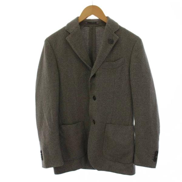 ラルディーニ LARDINI ブートニエール テーラードジャケット ウール 46 グレー /BM メ...