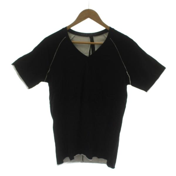 ダブルジェイケイ wjk Tシャツ コットン 半袖 Vネック L 黒 白 7092 /GG メンズ