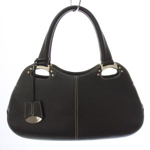 トッズ TOD'S ハンドバッグ レザー 黒 ブラック /TK レディース