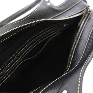 トッズ TODS ハンドバッグ レザー 黒 ブ...の詳細画像3