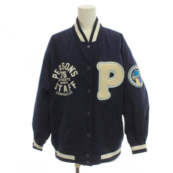 パーソンズ PERSON'S ジャケット S 紺 スタジャン風 長袖 ワッペン付き /JP レディー...