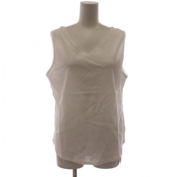 未使用品 自由区 オンワード樫山 19SS COTTON TEREKO タンクトップ 44 白 ホワ...