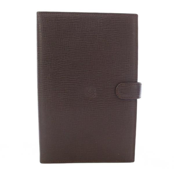 ロエベ LOEWE アナグラム 6穴式システム手帳カバー レザー ボールペン付き 茶 ブラウン /T...