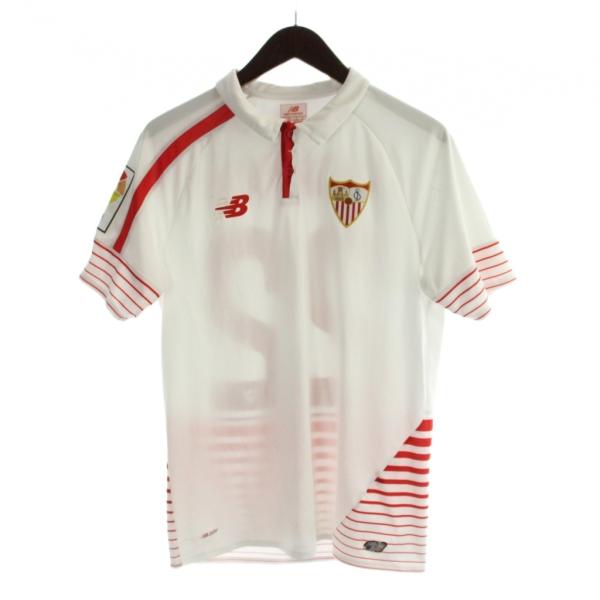 ニューバランス NEW BALANCE サッカーユニホーム Tシャツ M 白 ホワイト ポロ襟 半袖...