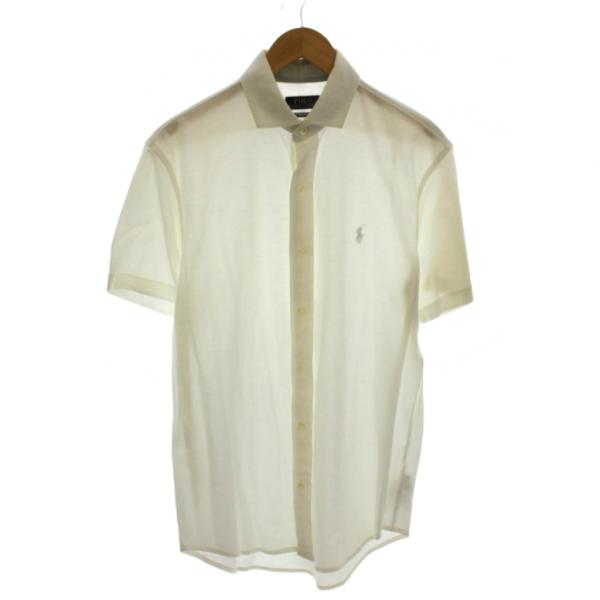 ポロ ラルフローレン POLO RALPH LAUREN ワイシャツ M 白 ホワイト 半袖 ボタン...