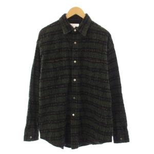 MASU SHAGGY PLAID SHIRT シャツ 長袖 シャギー チェック柄 48 緑 グリーン M25F9SL006 /AN メンズ
