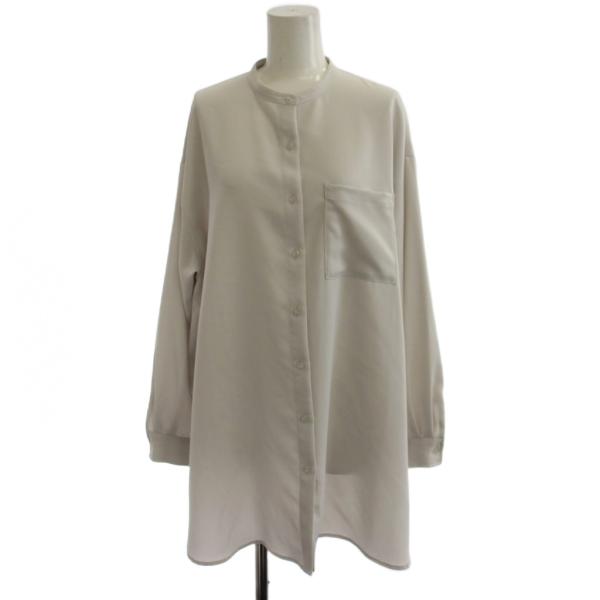 ナチュラルビューティーベーシック NATURAL BEAUTY BASIC バンドカラーシャツ ブラ...