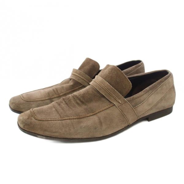 グッチ GUCCI コインローファー シューズ スエード 42 茶 ブラウン 141960 /TK ...