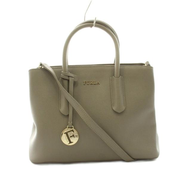 フルラ FURLA テッサ ショルダーバッグ トートバッグ 2WAY レザー チャーム グレージュ ...