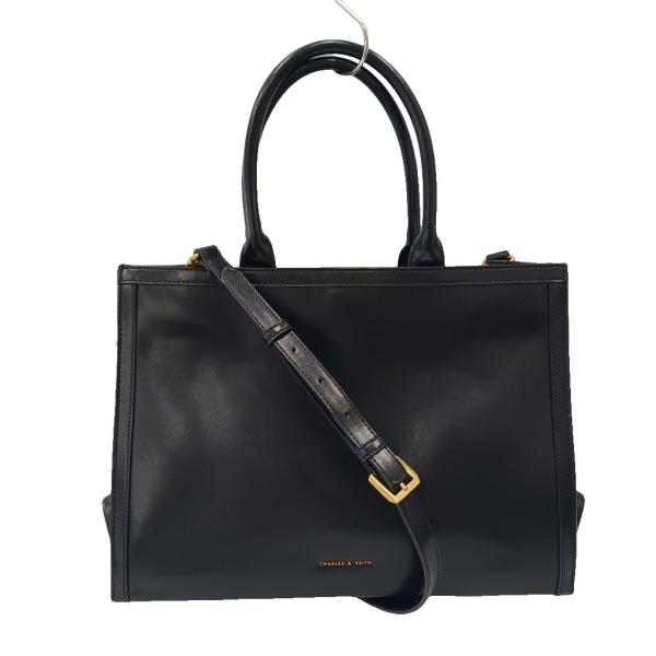 チャールズ&amp;キース  CHARLES&amp;KEITH トートバッグ ショルダーバッグ 黒 ブラック /A...