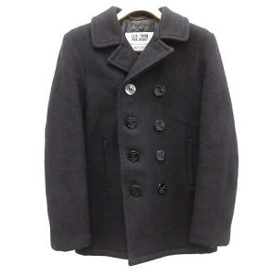 中古 ショット SCHOTT ピーコート Pコート U.S. 740N PEA JACKT 16 黒 ブラック /MF43 ●D メンズ 【ベクトル 古着】