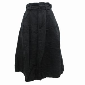 マッシモドゥッティ Massimo Dutii フレアスカート タック ひざ丈 24 S 黒 ブラック ■GY31 /SS 0822 レディース