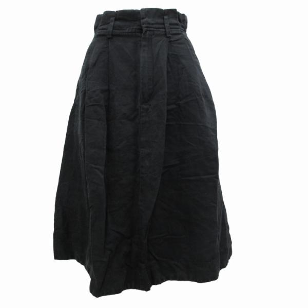 マッシモドゥッティ Massimo Dutii フレアスカート タック ひざ丈 24 S 黒 ブラッ...