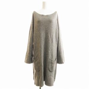 B&Y ユナイテッドアローズ BEAUTY&YOUTH ビューティー&ユース ニットワンピース リブ 膝丈 ウール グレー /UM ■MG レディース