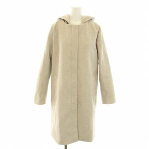 グローバルワーク GLOBAL WORK ノーカラーコート アウター ミドル フード 2way S ベージュ /YT ■GY32 レディース