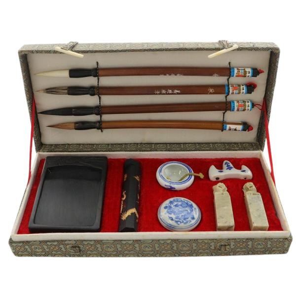 書道セット 習字 筆 墨 硯 文鎮 筆置き /IR ■GY99 その他
