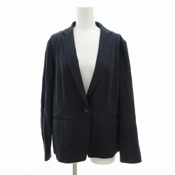 ピサーノ PISANO テーラードジャケット カジュアル ストライプ L 紺 ネイビー /JS 09...